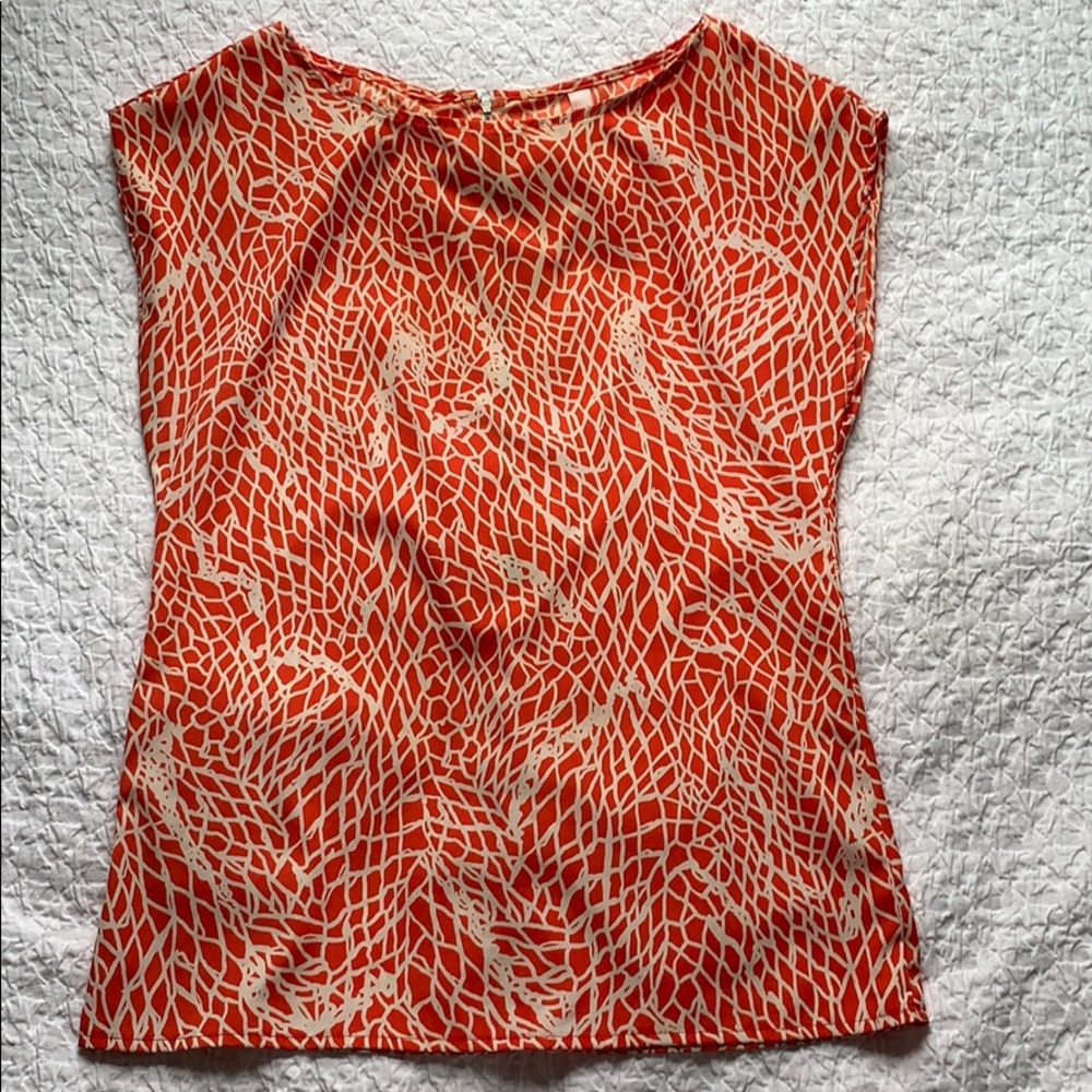 Alya Patterned Long Blouse/Tunic with Zipper Back